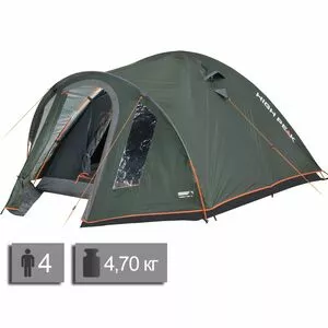 4-місний намет High Peak Nevada 4.1: двошаровий, з тамбуром, Кількість місць: 4, Колір: Deep Forest