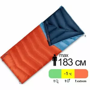 Демісезонний пуховий спальник-ковдра Kelty Galactic 30 (Rooibos Tea/Aegean Blue) до -1&deg;C, Максимальний зріст користувача: 183, Колір: Rooibos Tea/Aegean Blue, Сторона застібки: права
