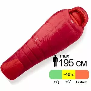 Зимовий пуховий спальник Rab Expedition 1400 - Regular до -40&deg;C: з капюшоном, Максимальний зріст користувача: 195, Колір: Summit Red, Сторона застібки: ліва