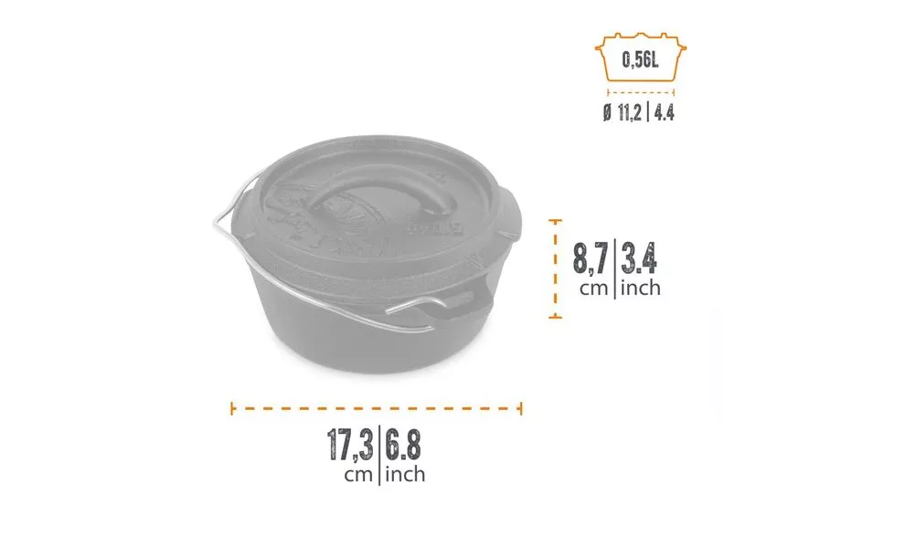 Чавунний казан-жаровня Petromax Dutch Oven на 0,6 л, Тип конструкції: без ніжок, Об'єм: 0,6, зображення 3