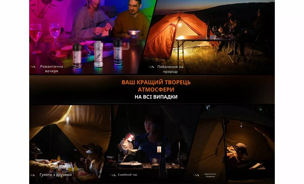 Кемпінговий ліхтар акумуляторний Fenix CL22R (Polar Night): червоне світло, RGB-світло, USB Type-C, Колір корпусу: Polar Night, зображення 13