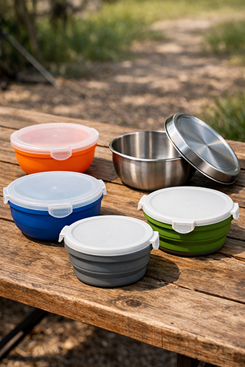 Туристичні миски з кришкою на пікнік та в похід