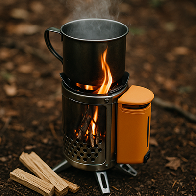 приклад приготування їжі на портативній пічці у кемпінгових умовах