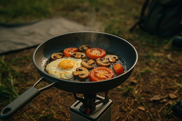 приклад приготування страви смаженням у кемпінгових умовах