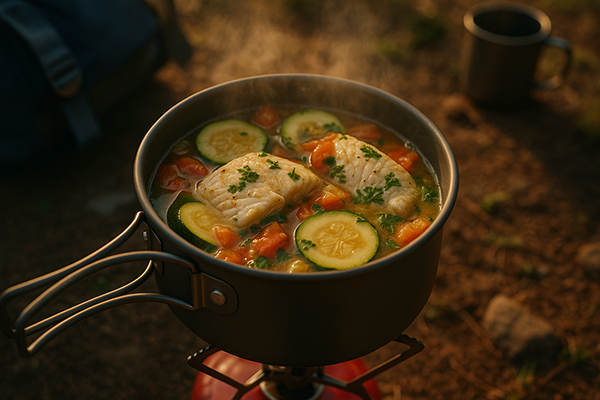 приклад приготування страви тушкуванням у кемпінгових умовах