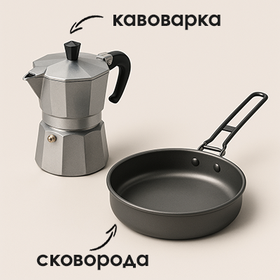 туристичні сковороди та кавоварки