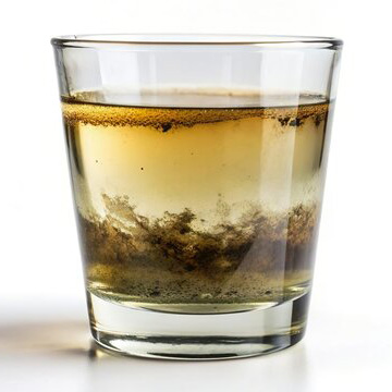 склянка з сироюю водою з осадом
