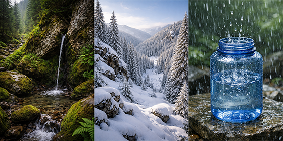 приклад природного джерела води: джерело, сніг, дощова вода