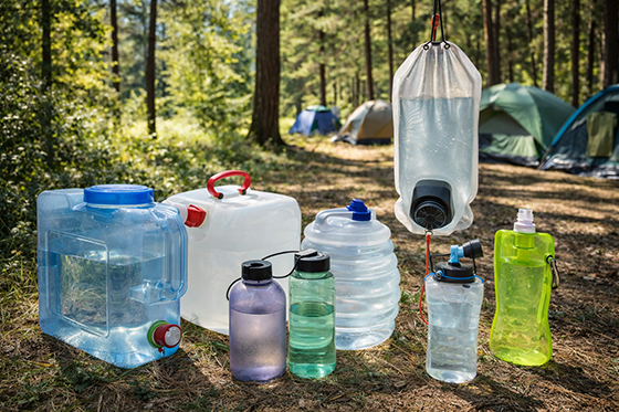 приклад різноманітної тари для води у походах та кемпінгу