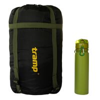 Демісезонний кемпінговий спальник-ковдра Tramp Sherwood - Long до -5&deg;C: широкий, з капюшоном, Максимальний зріст користувача: 200, Колір: Dark Olive/Grey, Сторона застібки: ліва, зображення 13