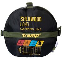 Демісезонний кемпінговий спальник-ковдра Tramp Sherwood - Long до -5&deg;C: широкий, з капюшоном, Максимальний зріст користувача: 200, Колір: Dark Olive/Grey, Сторона застібки: ліва, зображення 14
