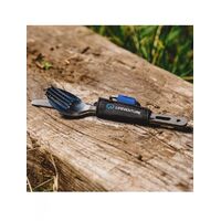 Туристичний набір столових приборів з карабіном Lifeventure Titanium Cutlery Set (виделка, ложка, ніж), титан, зображення 3