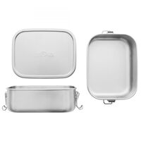 Туристичний ланчбокс з ручками-замками  Tatonka Lunch Box I Lock на 800 мл, нержавіюча сталь, Тип контейнеру: 1 відділення, Об'єм: 800, зображення 2