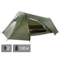 2-місний ультралегкий намет Ferrino Lightent 2 Pro (Olive Green): двошаровий, Кількість місць: 2, Колір: Olive Green