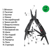 Мультитул з чохлом та бітами Ganzo G302 - 25 функцій, зображення 6
