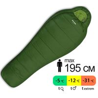 Демісезонний туристичний спальник Pinguin Spirit CCS 195 (Green) до -12&deg;C: з капюшоном, Максимальний зріст користувача: 195, Колір: Green, Сторона застібки: ліва