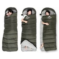 Демісезонний кемпінговий спальник-ковдра Naturehike NH20MSD07 - U150 (Green) до 7&deg;C: з капюшоном, Максимальний зріст користувача: 195, Колір: Green, Сторона застібки: ліва, зображення 2