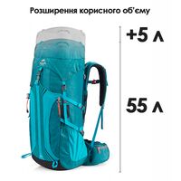 Туристичний рюкзак Naturehike NH16Y020-Q Trekking 55 (Army Green), Об'єм: 55+5, Колір виробника: Army Green, зображення 4