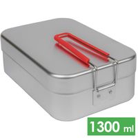 Туристичний контейнер для їжі зі складною ручкою Trangia Mess Tin 309R Large на 1300 мл, алюміній, Тип контейнеру: з ручкою, Об'єм: 1300, Колір: Red