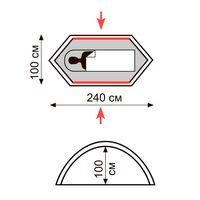 1-місний намет Tramp Hurricane 1: двошаровий, Кількість місць: 1, Колір: Olive, зображення 2