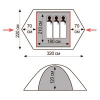 3-місний намет Tramp Scout 3 V2: двошаровий, Кількість місць: 3, Колір: Green, зображення 2