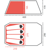 4-місний намет Grand Canyon Robson 4: двошаровий, з тамбуром, високий, Кількість місць: 4, Матеріал каркасу: склопластик, Колір: Capulet Olive, зображення 2