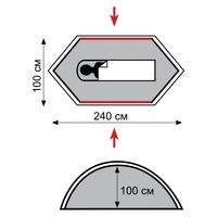 1-місний намет Tramp Bicycle Light 1 V2: двошаровий, Кількість місць: 1, Колір: Green, зображення 2