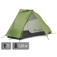 1-місний ультралегкий намет Sea to Summit Alto TR1 Plus: двошаровий, 4-сезонний, Кількість місць: 1, Колір: Green