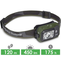 Налобний ліхтар на батарейках Black Diamond Storm 450 (Dark Olive) з червоним світлом, Колір корпусу: Dark Olive