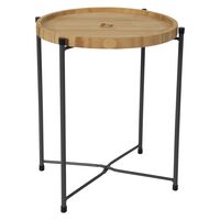 Розкладний столик з бамбуковою стільницею Bo-Camp Carnaby M - 32x32x36 см