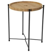 Розкладний столик з бамбуковою стільницею Bo-Camp Carnaby M - 32x32x36 см, зображення 2