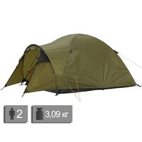 2-місний намет Grand Canyon Topeka 2 Alu: двошаровий, з тамбуром, Кількість місць: 2, Матеріал каркасу: алюміній, Колір: Capulet Olive