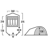 4-місний намет High Peak Kira 4.1: двошаровий, з тамбуром, Кількість місць: 4, Колір: Deep Forest, зображення 2