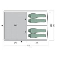4-місний кемпінговий намет Pinguin Interval 4 Steel (Blue), Кількість місць: 4, Колір: Blue, зображення 2