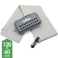 Швидкосохнучий рушник з мікрофібри з чохлом Tribe Pocket Towel - L (Grey), 120х60 см, Тип розміру: L, Колір: Grey