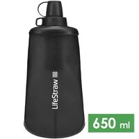 М'яка пляшка з фільтром для води LifeStraw Peak Squeeze (Dark Mountain Grey) на 650 мл, Об'єм резервуару: 650, Колір резервуару: Dark Mountain Grey