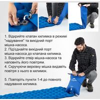 Надувний каремат Naturehike NH19Z032-P (Blue), Товщина: 6,5, Тип розміру: Single, Колір виробника: Blue, зображення 4