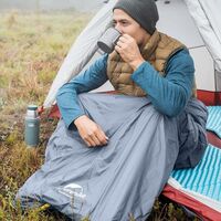 Літній кемпінговий спальник-ковдра Naturehike NH21MSD09 - LW180 XL (Grayish Brown) до 8&deg;C, Максимальний зріст користувача: 195, Колір: Grayish Brown, Сторона застібки: ліва, зображення 8