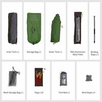 2-місний ультралегкий намет Naturehike NH17T007-M Mongar 2 - 210T (Forest Green): двошаровий, Кількість місць: 2, Колір: Forest Green, зображення 8