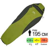 Демісезонний туристичний спальник Tramp Windy Light (Olive) до 5&deg;C: з капюшоном, Максимальний зріст користувача: 195, Колір: Olive, Сторона застібки: ліва