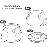Складне відро Naturehike NH20SJ040 (Green), 10 л, Об'єм: 10, Колір виробника: Green, зображення 4