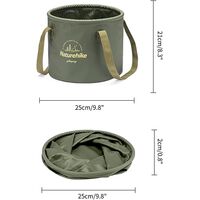 Складне відро Naturehike NH20SJ040 (Green), 10 л, Об'єм: 10, Колір виробника: Green, зображення 2