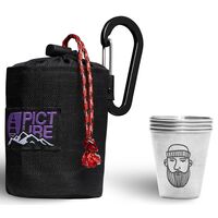 Подарунковий набір Picture Organic Bivouac Party Set (фляга + рюмки), з чохлом, Об'єм: 270, Колір: Military, зображення 7