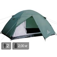 2-місний намет Totem Trek 2 V2: двошаровий, Кількість місць: 2, Колір: Green