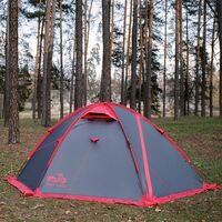 4-місний намет Tramp Rock 4 V2 (Grey): двошаровий, вітростійкий, Кількість місць: 4, Колір: Grey/Red, зображення 4