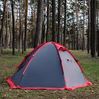 4-місний намет Tramp Rock 4 V2 (Grey): двошаровий, вітростійкий, Кількість місць: 4, Колір: Grey/Red, зображення 6