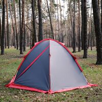 4-місний намет Tramp Rock 4 V2 (Grey): двошаровий, вітростійкий, Кількість місць: 4, Колір: Grey/Red, зображення 7