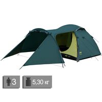 3-місний намет Tramp Grot 3 V2: двошаровий, з тамбуром, Кількість місць: 3, Колір: Green