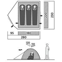 3-місний намет Easy Camp Rondane 3: двошаровий, Кількість місць: 3, Колір: Dark Green, зображення 2