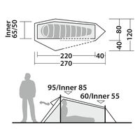 1-місний ультралегкий намет Robens Cress 1 Pro: двошаровий, зображення 2